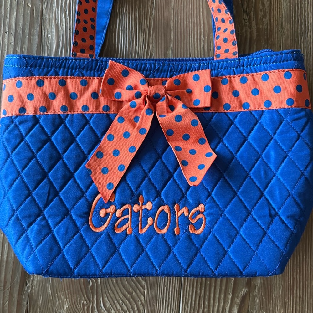 Belvah “Gators" Florida Gators orange / blue Small zipper Cooler Bag / purse
